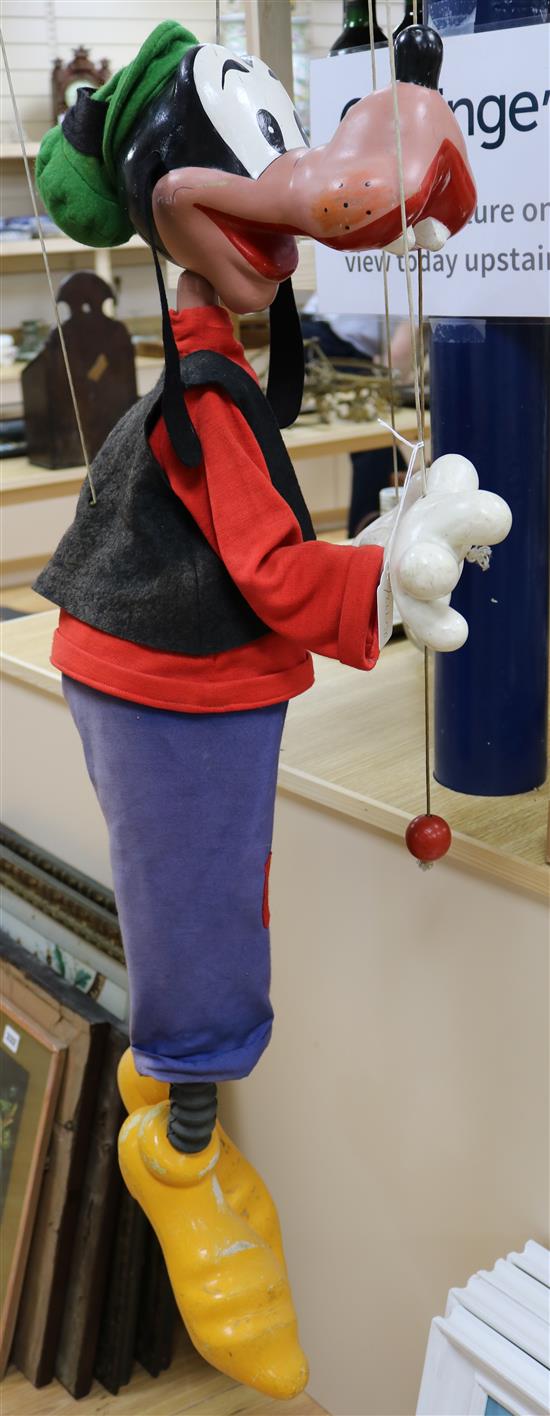 A large pelham shop display Disney character puppet Goofy